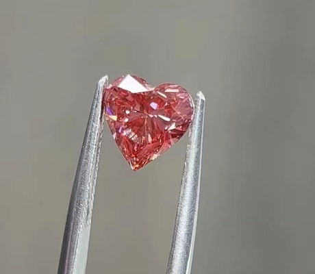 1.15ct সিন্থেটিক সিভিডি পিঙ্ক হার্ট ডায়মন্ড ব্রিলিয়ান্ট কাট কৃত্রিম ল্যাব গ্রোন