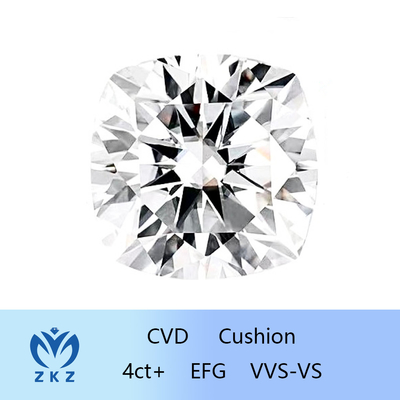 বড় আকারের 4CT+ কুশন আকৃতির সিভিডি ল্যাব গ্রোড ডায়মন্ড প্রাইম সোর্স কারখানা