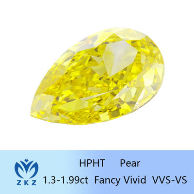1.3ct-1.99ct এইচপিএইচটি পিয়ার লস ল্যাব আইজিআই সার্টিফিকেশন সহ হলুদ হীরা তৈরি করেছে