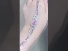 ডায়মন্ড ব্রেসলেট চাষকৃত ডায়মন্ড জুয়েলারী উৎপাদন গোলাপী ডায়মন্ড ব্রেসলেট ওভাল আকৃতির