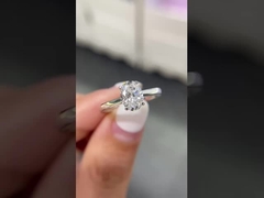 হোয়াইট ডায়মন্ড রিং ওভাল ডায়মন্ড রিং এনগেজমেন্ট বিয়ের রিং ল্যাবরেটরিতে বড় করা ডায়মন্ড রিং